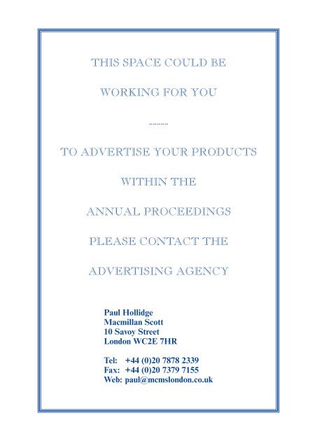 Proceedings 2002/2003 - IRSE