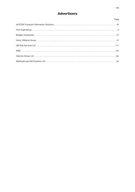 Proceedings 2002/2003 - IRSE