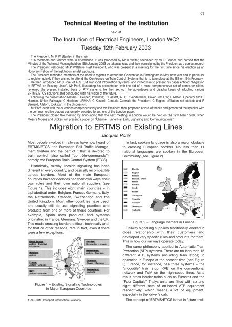 Proceedings 2002/2003 - IRSE