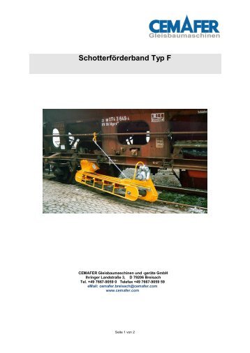 Schotterförderband Typ F - Cemafer GmbH