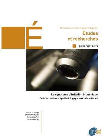 Le syndrome d'irritation bronchique - De la surveillance ... - Irsst