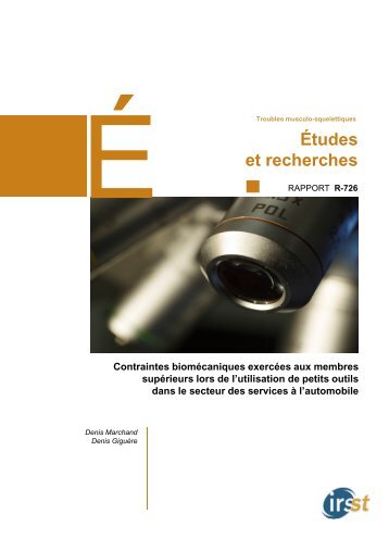 Contraintes biomécaniques exercées aux membres ... - Irsst