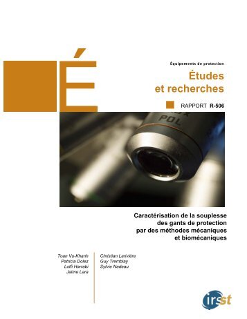 Caractérisation de la souplesse des gants de protection par ... - Irsst