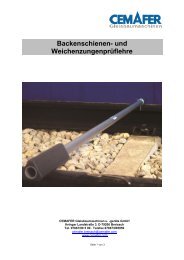 Backenschienen- und Weichenzungenprüflehre - Cemafer GmbH