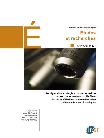 Les stratégies de manutention observées chez une population ... - Irsst