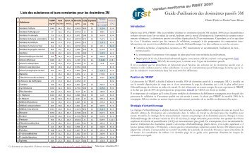 Guide d'utilisation des dosimètres passifs 3M - Irsst