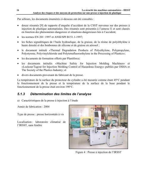 La sécurité des machines automatisées - Analyse des risques ... - Irsst