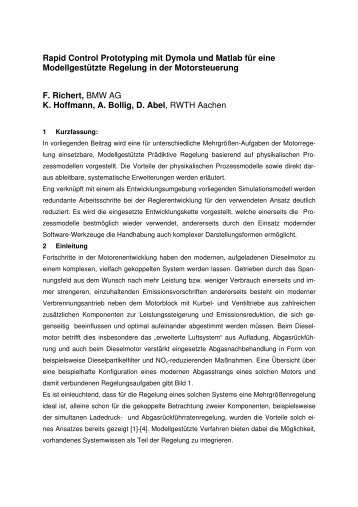 Rapid Control Prototyping mit Dymola und Matlab fÃ¼r eine ...