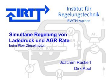 Simulation - Institut fÃ¼r Regelungstechnik (IRT) der RWTH Aachen
