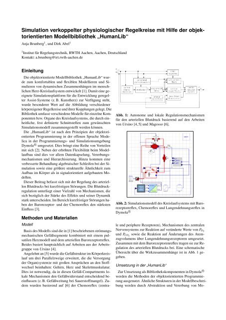 Simulation verkoppelter physiologischer Regelkreise mit Hilfe der ...