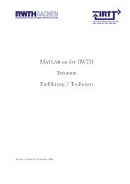 Matlab an der RWTH Tutorium EinfÃ¼hrung / Toolboxen - Institut fÃ¼r ...