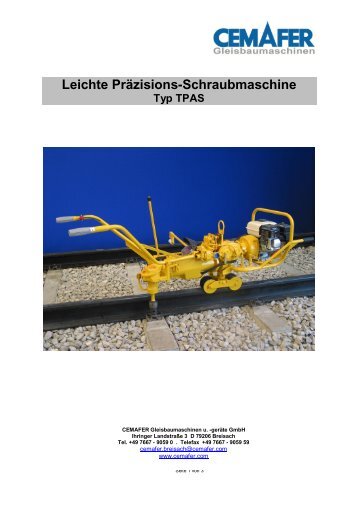 Leichte Präzisions-Schraubmaschine Typ TPAS - Cemafer GmbH