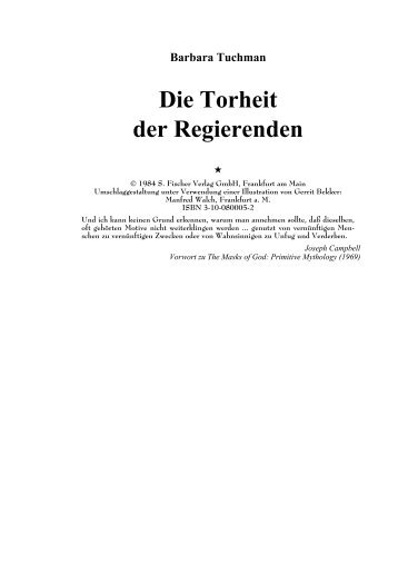 Barbara Tuchman: Die Torheit der Regierenden - Irwish.de