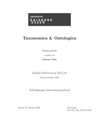 Taxonomien & Ontologien - Informationssysteme