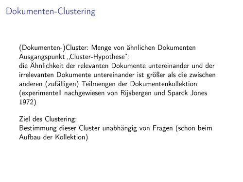 Dokumenten-Clustering