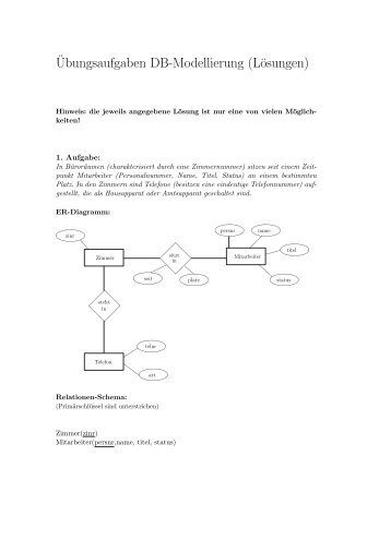 Ãbungsaufgaben DB-Modellierung (LÃ¶sungen)