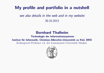 profile and portfolio - Technologie der Informationssysteme