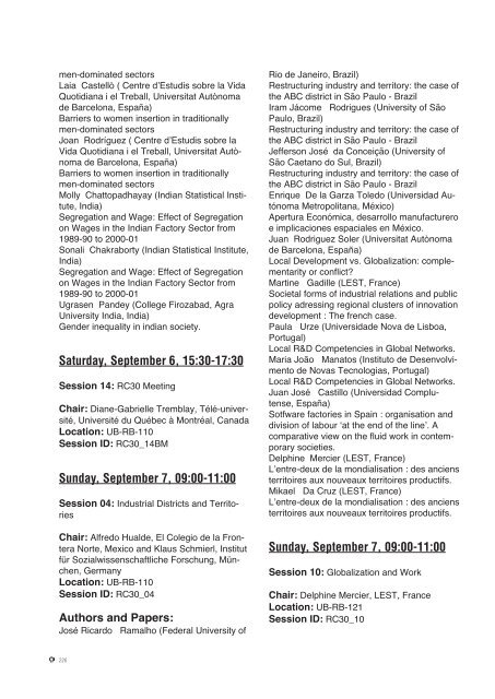 ISA Forum, Programme Book - International Sociological Association