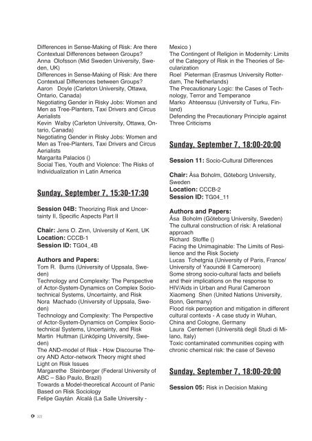 ISA Forum, Programme Book - International Sociological Association