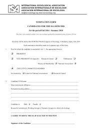 Nomination Form ISA Elections 2014 - International Sociological ...