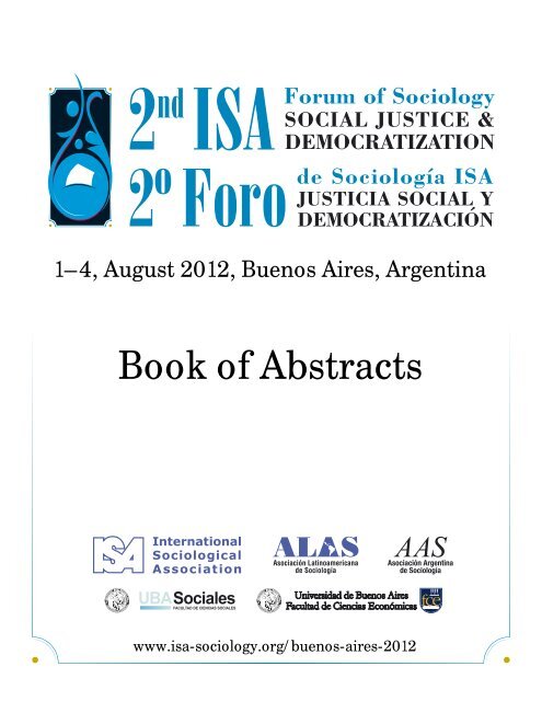 Book of Abstracts [pdf 9MB] - International Sociological Association