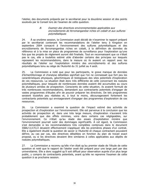 Décisions et documents de la douzième session