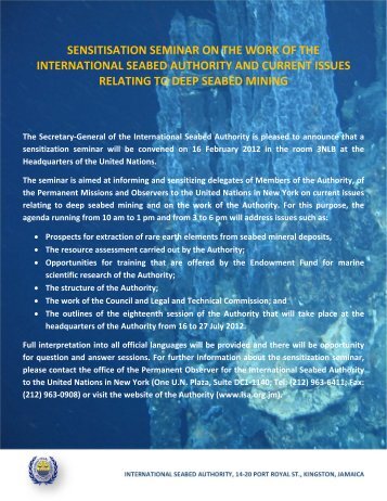 Flyer - International Seabed Authority