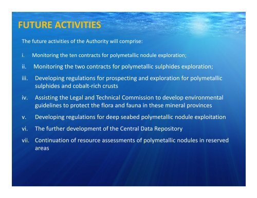 Presentation - International Seabed Authority