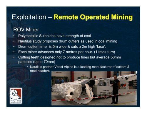 Exploration for and Pre-feasibility of mining Polymetallic Sulphides ...