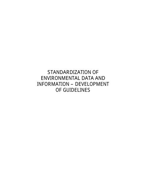 standardization of environmental data and information - International ...