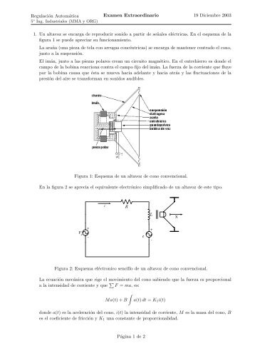 Regulación Automática Examen Extraordinario 19 Diciembre 2003 ...