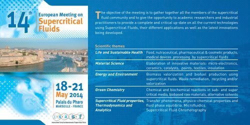 14th European Meeting on Supercritical Fluids