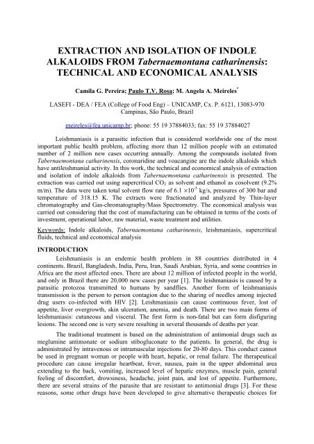 EXTRACTION AND ISOLATION OF INDOLE ALKALOIDS ... - ISASF