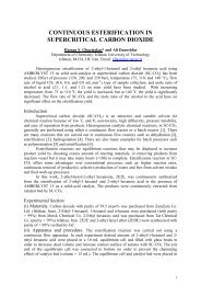 continuous esterification in supercritical carbon dioxide - ISASF