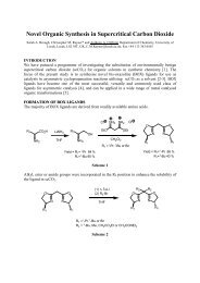 Novel Organic Synthesis in Supercritical Carbon Dioxide - ISASF