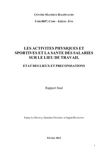 rapport final etude sport