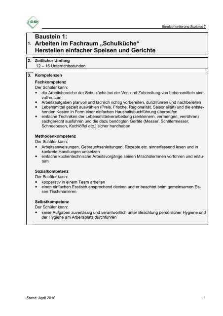 Herstellen Einfacher Speisen Und Gerichte 