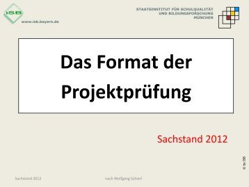 Power-Point-PrÃ¤sentation zum Format der ProjektprÃ¼fung