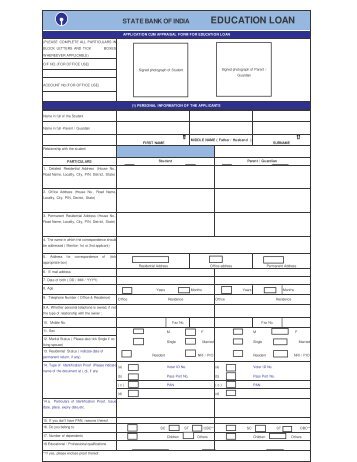 Application Form For Education Loan