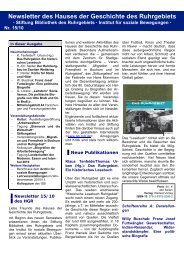 Newsletter 15 - Haus der Geschichte des Ruhrgebiets - Ruhr ...