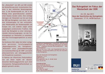 Flyer - Haus der Geschichte des Ruhrgebiets - Ruhr-Universität ...