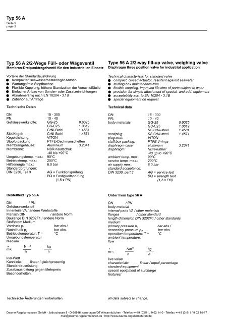 Membran-Dreipunktregelventil Typ 56A - Daume Regelarmaturen ...