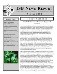 isb news report - Information Systems for Biotechnology - Virginia Tech