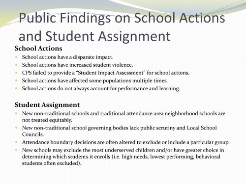 Chicago Public School's Educational Facilities Task Force Findings ...