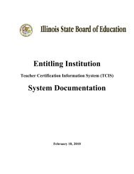 Teacher Certification Information System (TCIS) - Illinois State Board ...