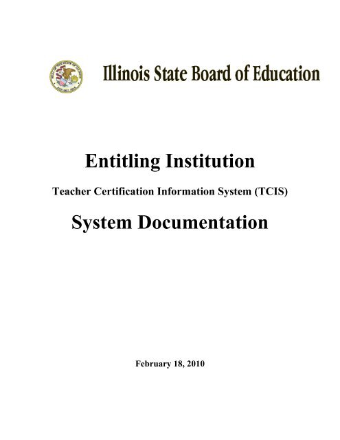 Teacher Certification Information System (TCIS) - Illinois State Board ...