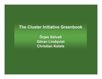 The Cluster Initiative Greenbook