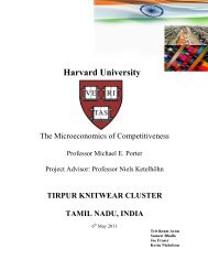 India Tirupur Knitwear Cluster - Institute for Strategy and ...