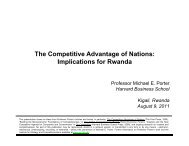 The Competitive Advantage of Nations: Implications for Rwanda