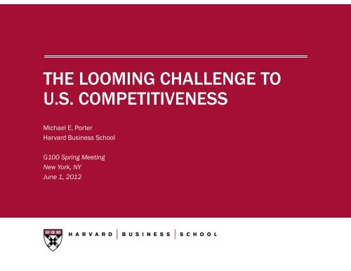 the looming challenge to us competitiveness - Institute for Strategy ...